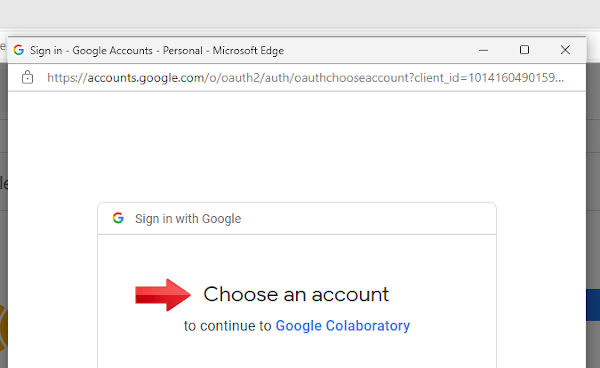 Select a google email account